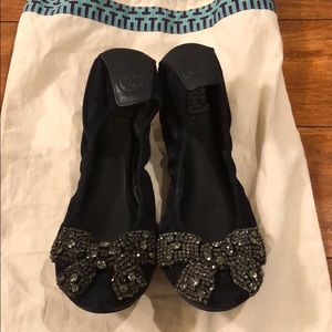 Tory Burch Eddie Holiday Bow Flats